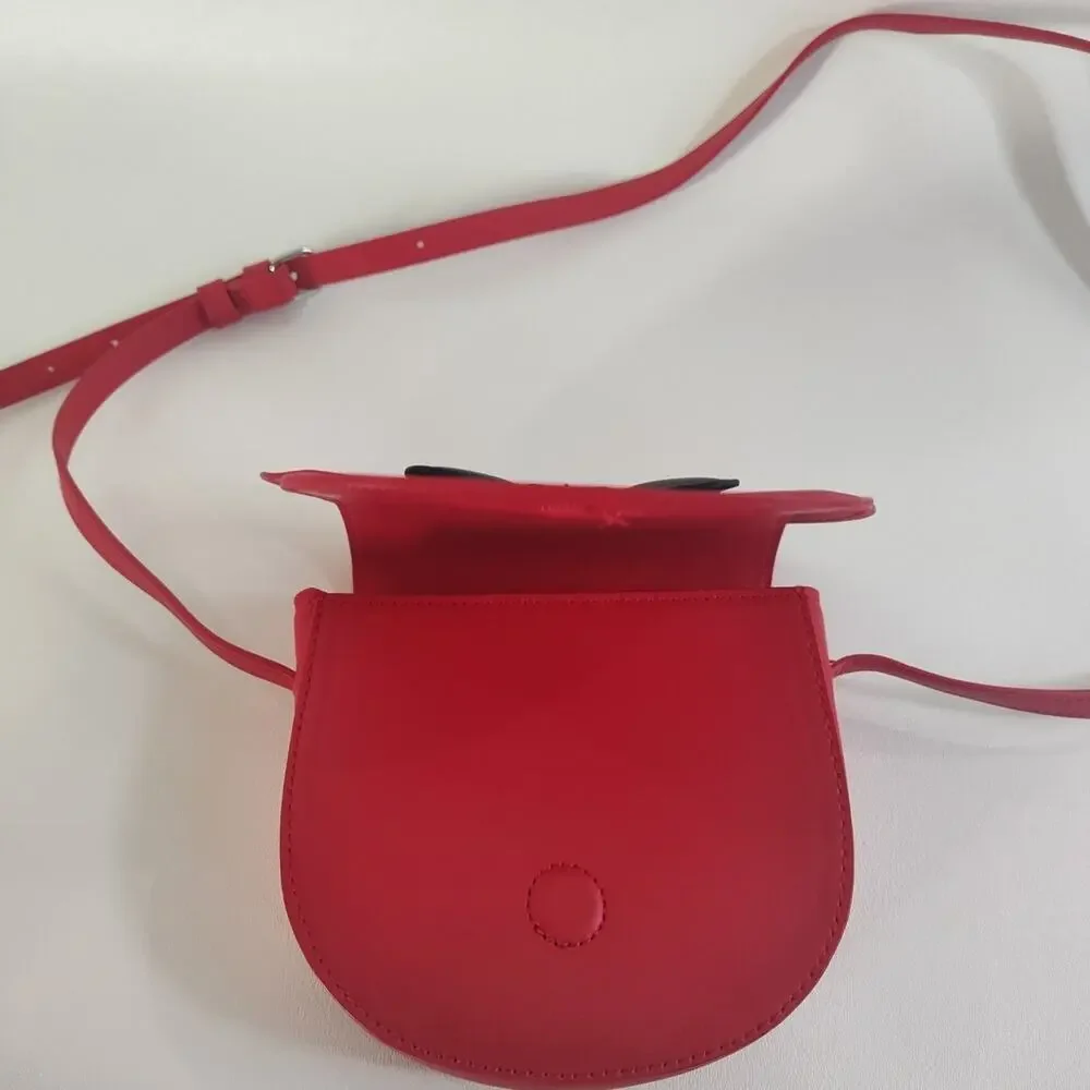 Disney Parks Minnie Mouse Red Bow Black‎ Adjustable Strap Handbag